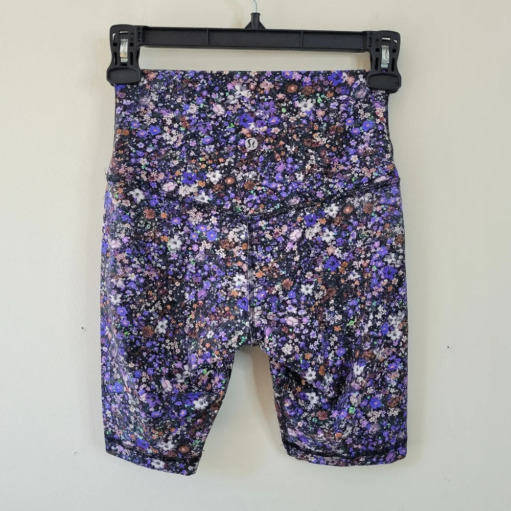 lululemon athletica Black Floral Print High-Rise Athletic Shorts